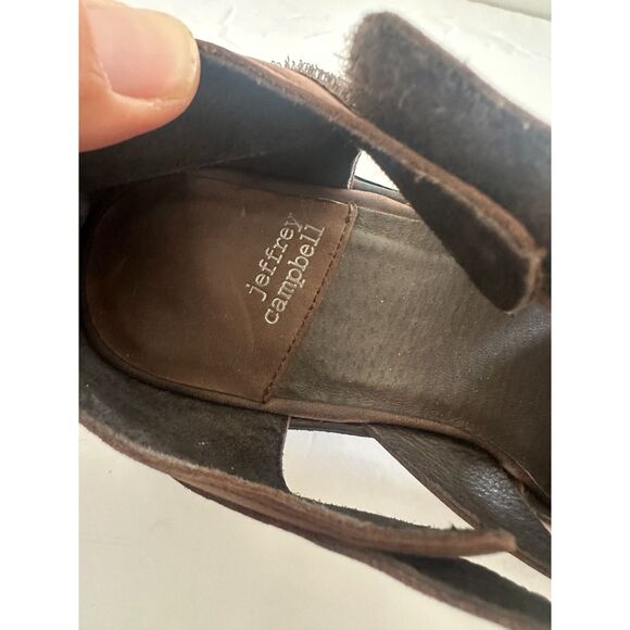 Jeffrey Campbell Elective Fisherman Sandals Sz 9.5 Brown Horse Leather - Picture 6 of 8